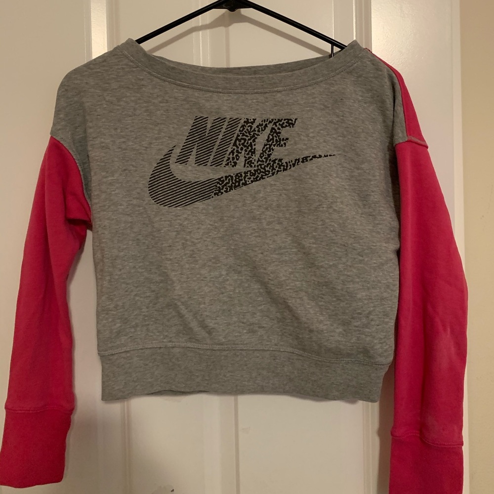 Nike pink and black girls size 10 sweatshirt